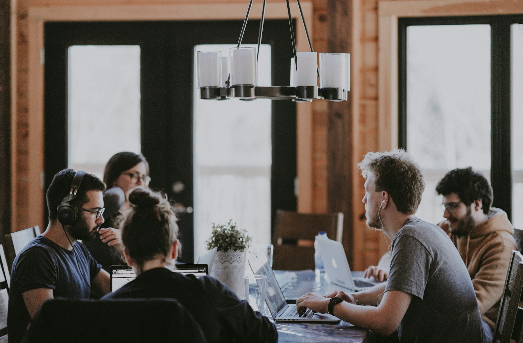 Interns working alongside a partner company team