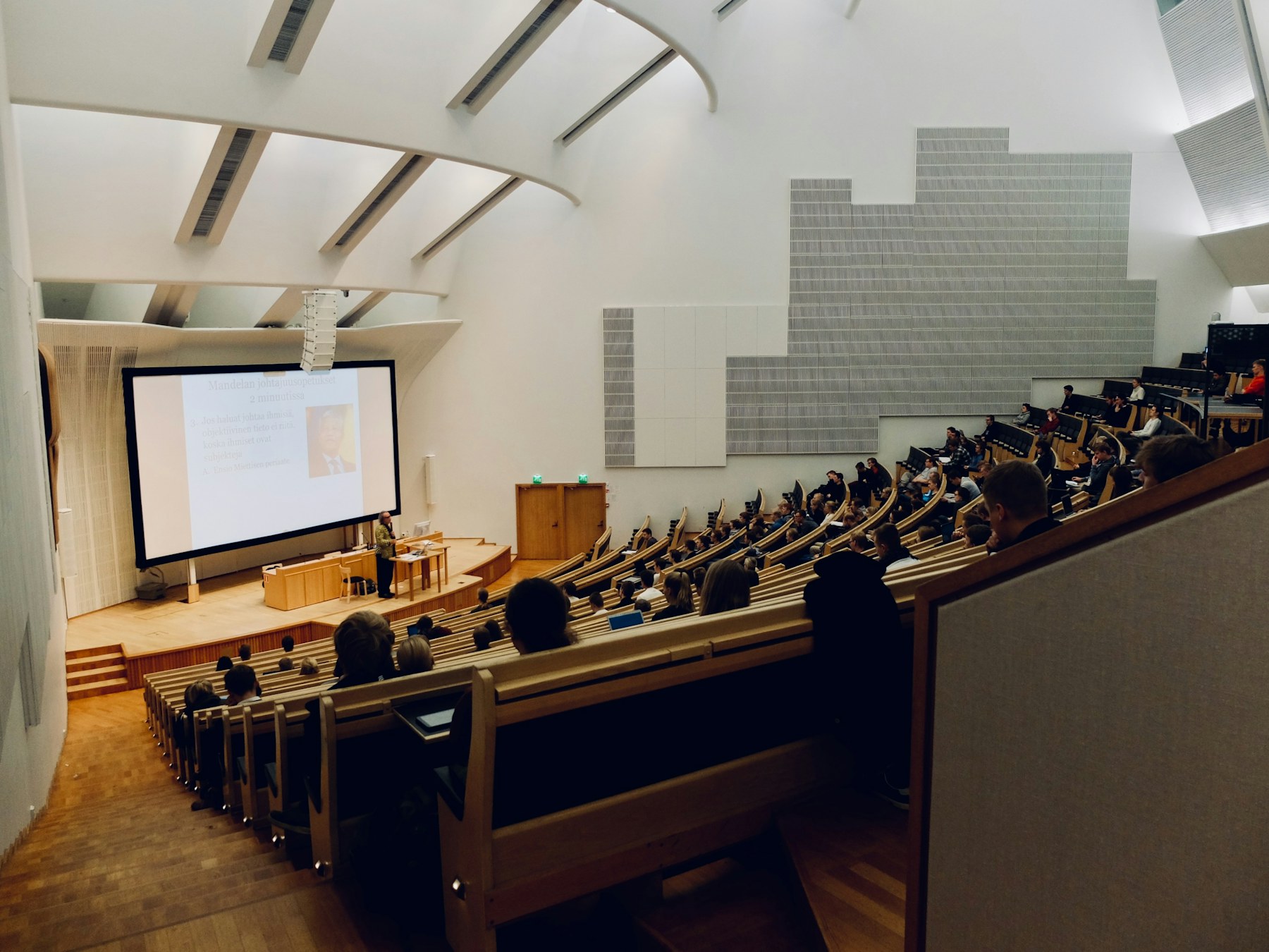 A traditional university lecture hall