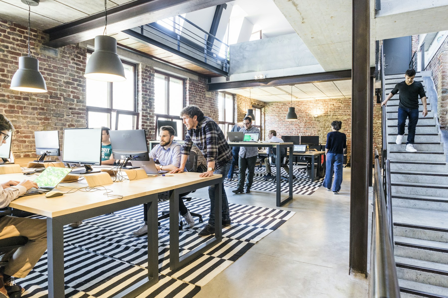 A busy startup workspace